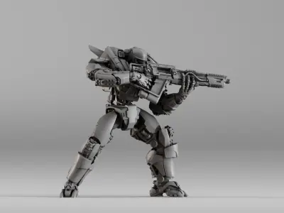 S00109 Heavy Armored Mech Warrior 3dp 3D print model