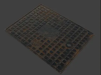 Manhole-Sewer-Drain Covers 15 PBR Texture Set Texture