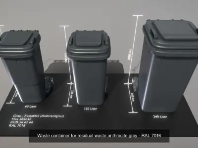 All Waste Containers Low-Poly and Game-Ready 3D Model Pack
