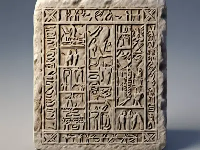 Ancient Egyptian Stone Tablet Low-poly 3D model