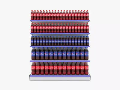 Supermarket Beverage Single Shelf  3D model