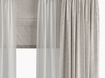 Curtain modern 5 3D model