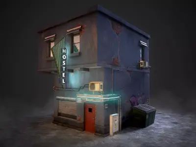Urban House Low-poly 3D model