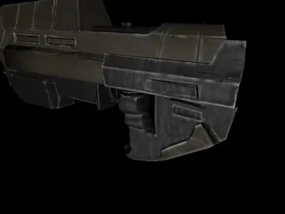 Sci-fi machine gun Low-poly 3D model