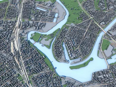 Part of Moscow City Russia 2 3D model
