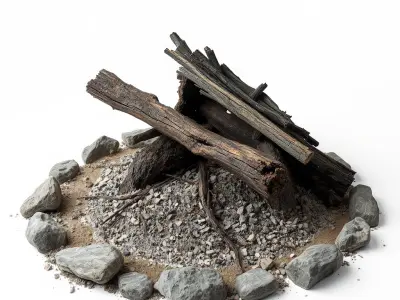 Campfire and Stone Circle D Model Pack Low-poly 3D model