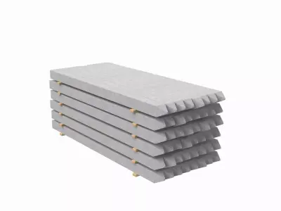 Concrete Slabs On Wood Planks 3D model