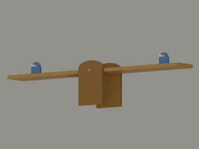 Seesaw Low Poly Low-poly 3D model