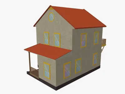 Cartoon House 6 Low-poly 3D model