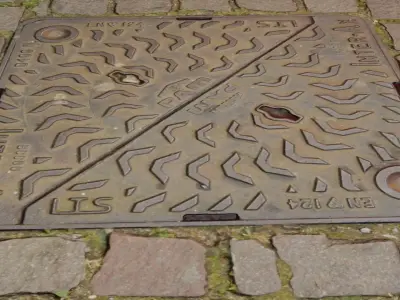 Cover manhole 01 Low-poly 3D model