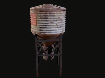 Reservior 2 water silo Low-poly 3D model