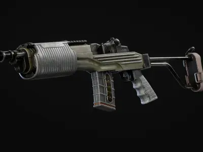 CYBERPUNK RIFLE PBR LOW POLY Low-poly 3D model