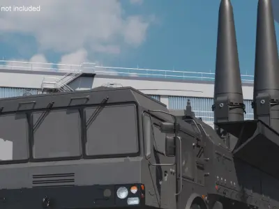  Military Missile Tactical Truck Rigged for Cinema 4D 
