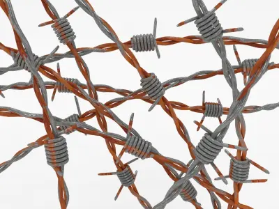 Barb Wire Weathered Low-poly 3D model