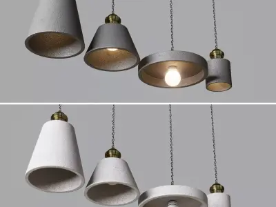  Concrete Vasa Minimalist Pendant Light Low-poly 3D model