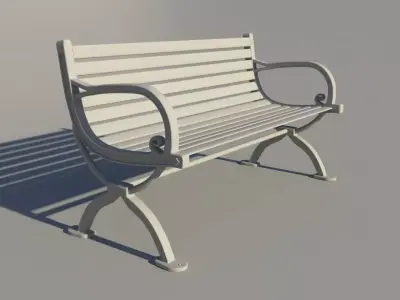Bench Free low-poly 3D model 3