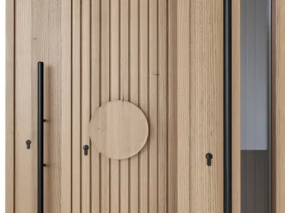 Oak Entrance Doors 3D model