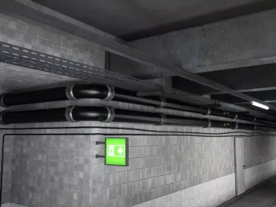 Modular Tunnel Segments Low-poly 3D model