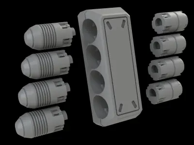 Heavy Weapon Set for Perfect Grade Unleashed Gundam RX-78-2 3D print model