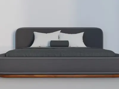 minimalist bed  soft 3D model