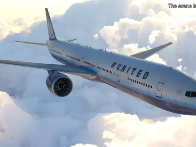  Boeing 777 United Airlines Rigged 