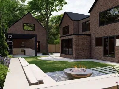 Garden Landscape 3D Model - SketchUp and Lumion Scene 3D model