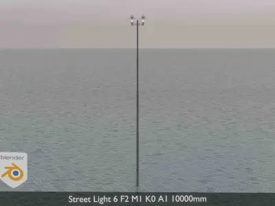 Street Light 6 F2 M1 K0 A1 10000mm  Low-poly 3D model