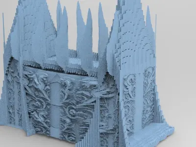 Norse Gods Engraved Tower 5 3D model