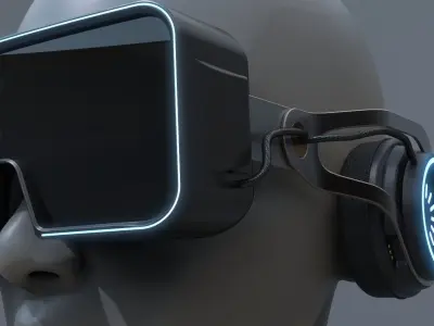 Sci Fi VR AR Headset Glasses 3D model
