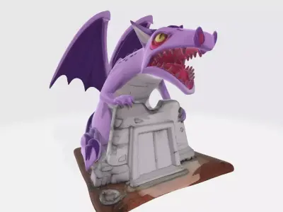 Clash A Rama Sep25 Clash Dragon in front of Stone Door 3D print model