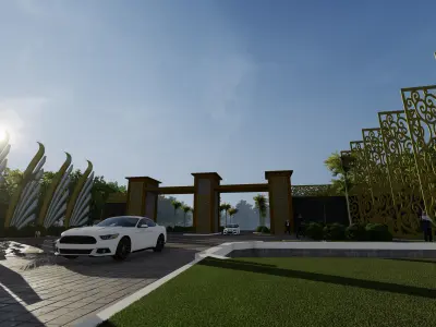 Modern Minimalist Gate B  SketchUp 3D Model SketchUp Only 3D model