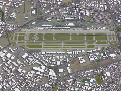 San Jose - Airport - SJC Low-poly 3D model