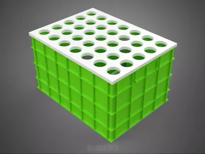 AEROPONIC VERTICAL FARMING PLANT GROWTH CHAMBER BOX HOLES MODULE 3D model