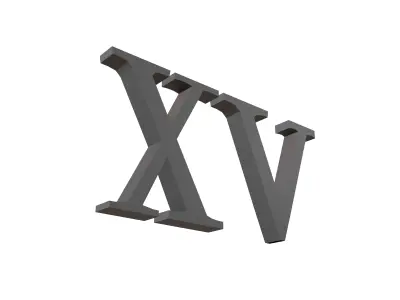 Roman Numerals 15 v1 001 Low-poly 3D model