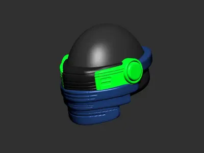 helmet high poly sculpt 3d printable 3D model 9