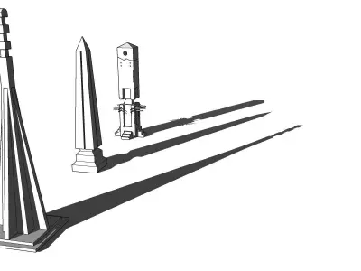 Lost Civilizations 3 Column Kit Low-poly 3D model