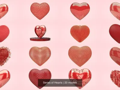 Series of Hearts 3D Model Pack