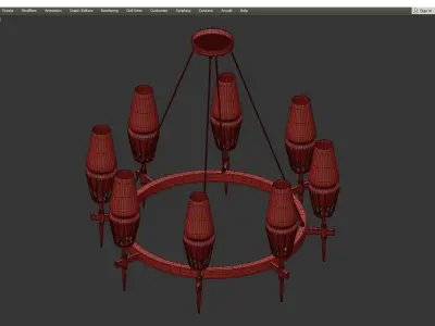 FASHION BRASS ROUND CHANDELIER Low-poly 3D model purchase