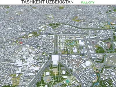 Tashkent Uzbekistan 40km Low-poly 3D model