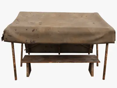 Market Stall Cotton Low-poly 3D model