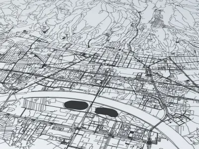 Zagreb Road Network and Streets 3D model