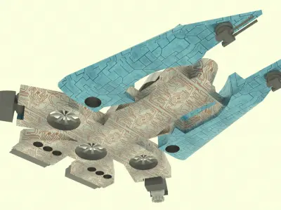 Es - 800 Spaceship  Low-poly 3D model