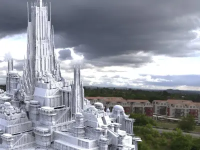 Asgardian City of the Gods Kitbash 3D model