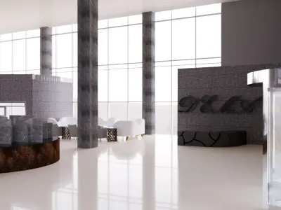 Revit Restaurant and Bar interior design 2016 3D model