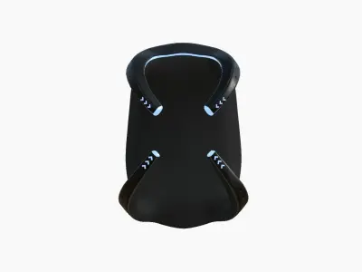 SciFi Backpack G09 Black Blue - Fashion Character Design Low-poly 3D model