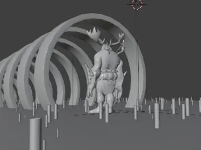 Monster In The Rings 3d scene pack 3D model