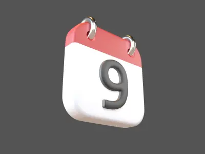 Calendar Icon 9 v1 001 Low-poly 3D model