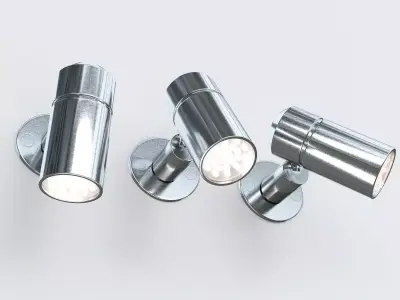 Light chrome wall on wall 3D model