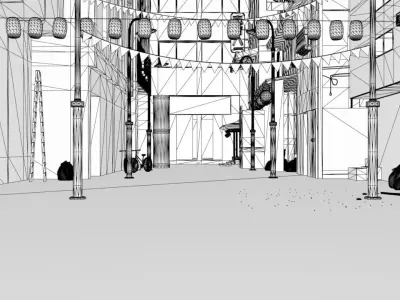 japanese neighborhood 3D model