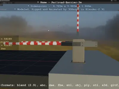 Railroad Barrier 3m High-Poly  3D Model Pack